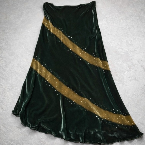 Nougat London Dresses & Skirts - Vintage Nougat London Silk Blend Velvet Bias Skirt Y2K Whimsigoth Fairy Grunge